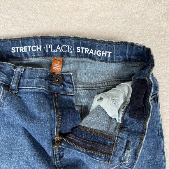 Childrens‎ Place Blue Jeans Adjustable Waist Straight Leg Girls Size 12 - Picture 2 of 4